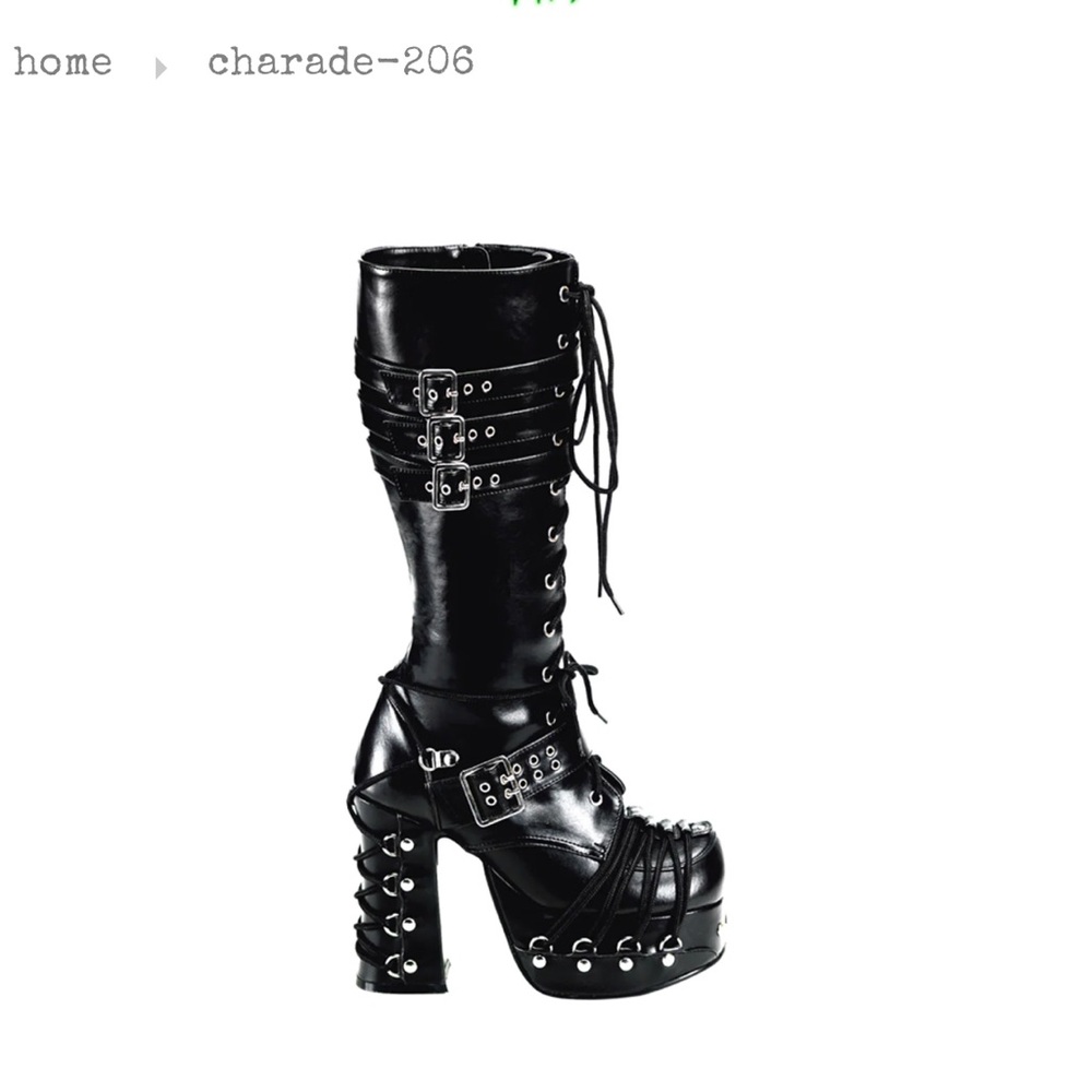 CHARADE-206 black vegan leather